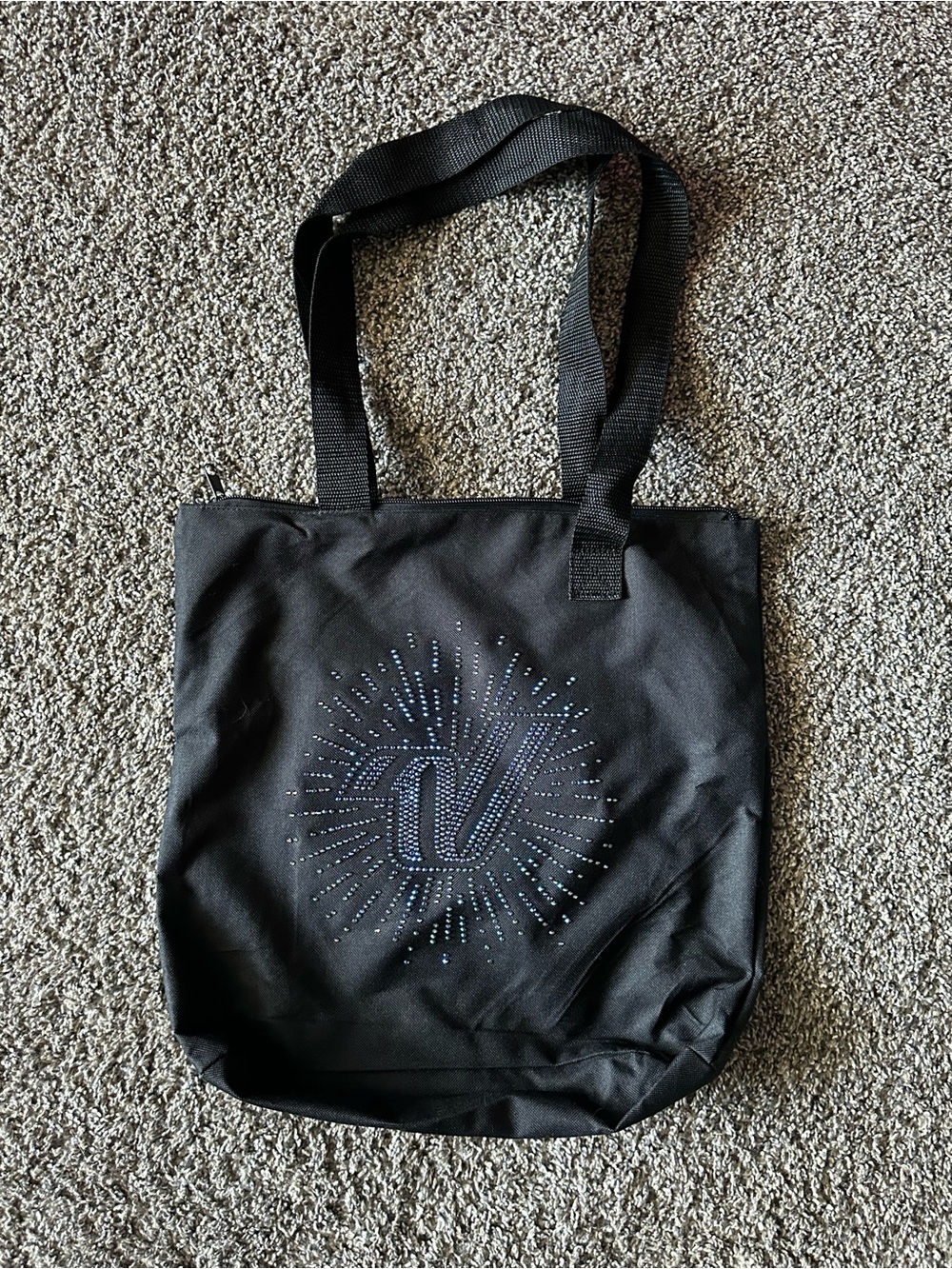 Varsity Tote Bag with Decorative Stud Burst